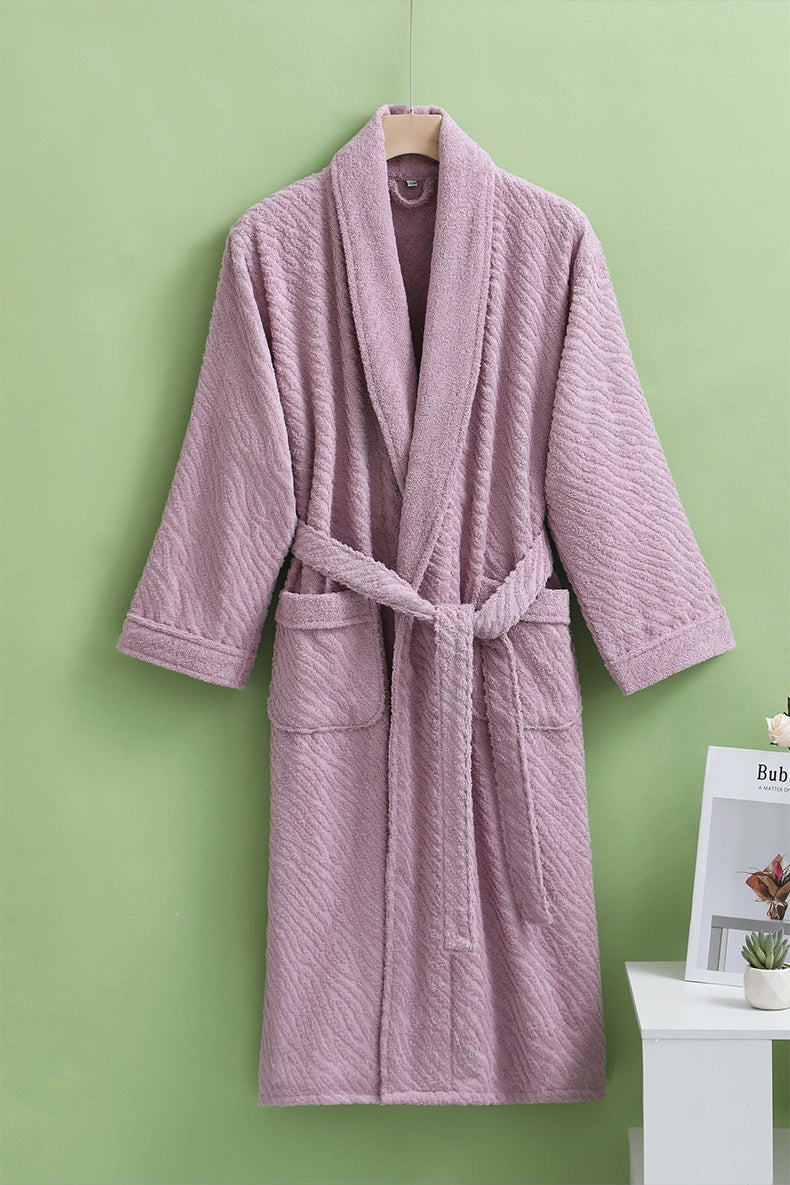 JACQUARD WATER PATTERN BATHROBE