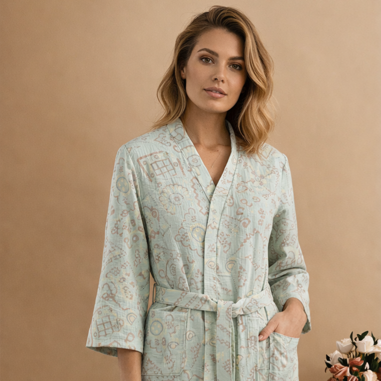 Jacquard Gauze Bathrobe for Ultimate Comfort and Style