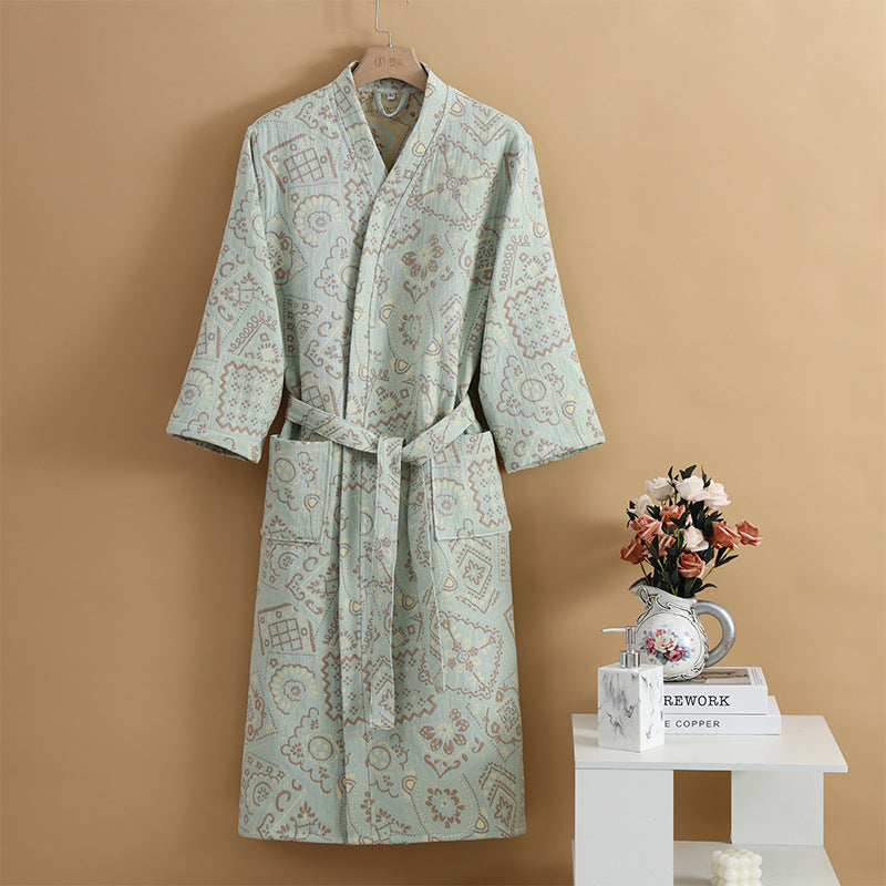 Jacquard Gauze Bathrobe for Ultimate Comfort and Style