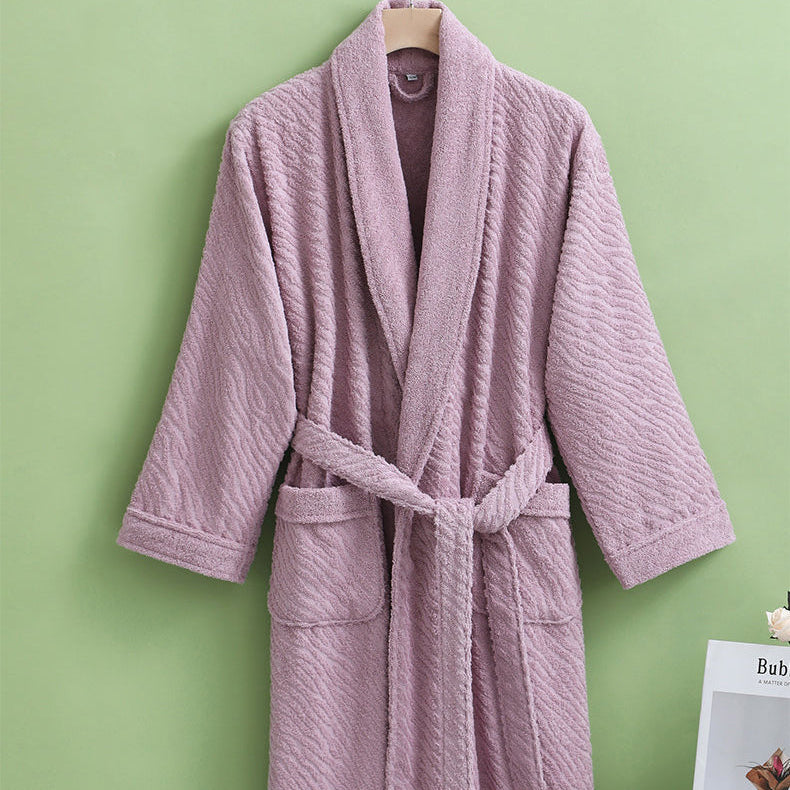 JACQUARD WATER PATTERN BATHROBE