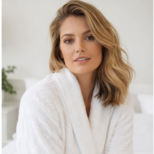 JACQUARD WATER PATTERN BATHROBE