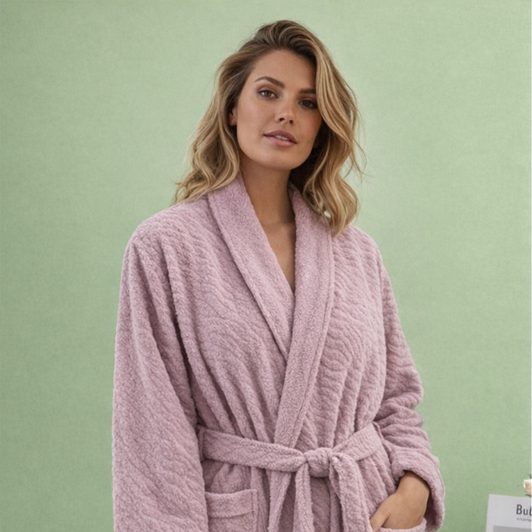 JACQUARD WATER PATTERN BATHROBE
