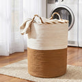 Laundry Basket - White Brown - Royalratri