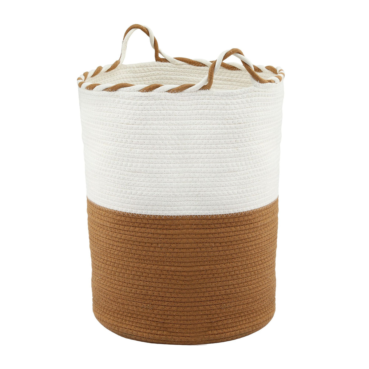 Laundry Basket - White Brown - Royalratri