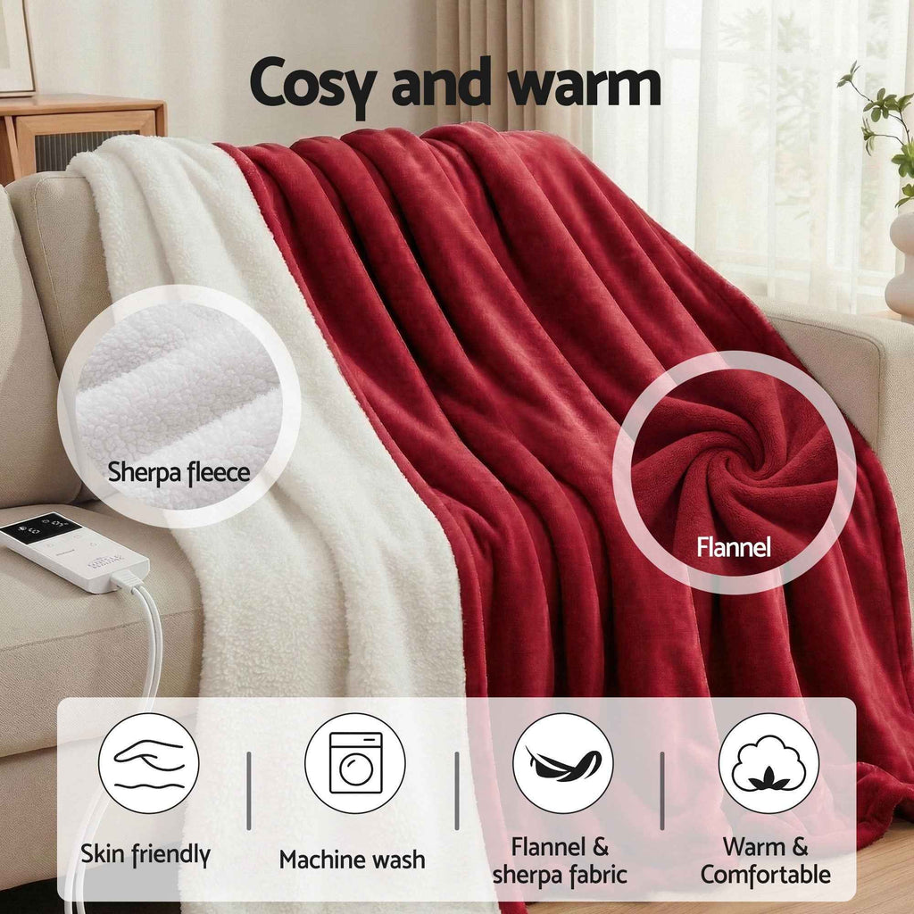Electric Throw Blanket Burgundy