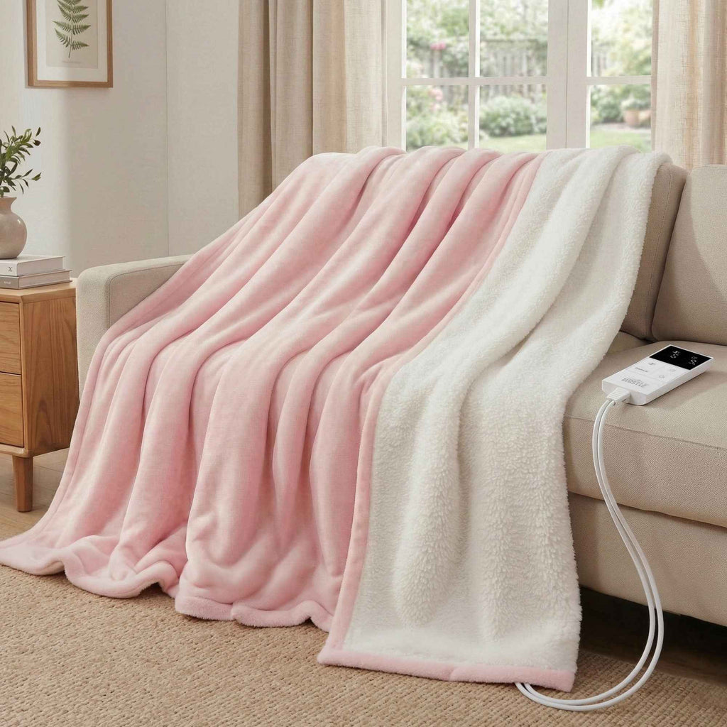 Electric Throw Blanket Pink