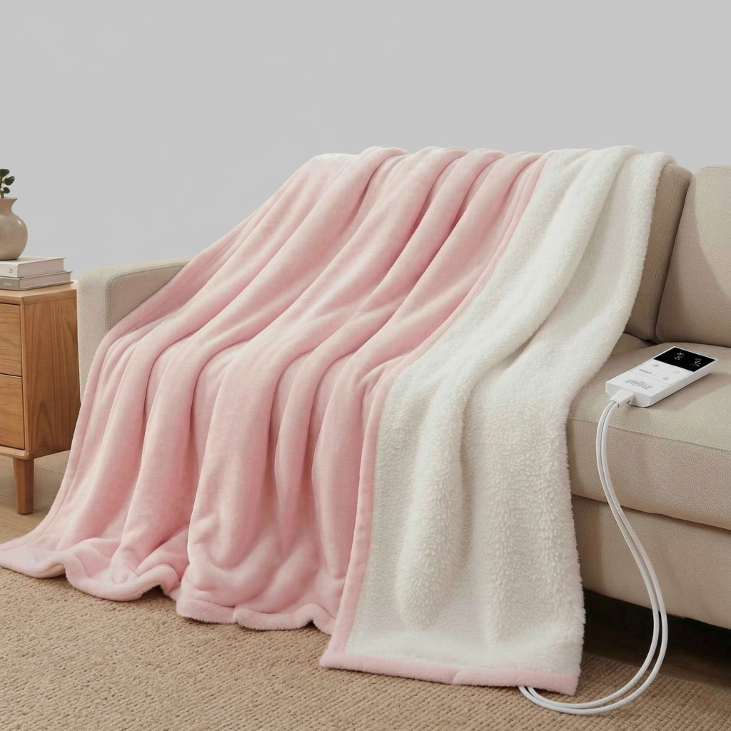 Electric Throw Blanket Pink