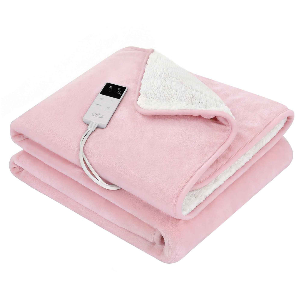 Electric Throw Blanket Pink