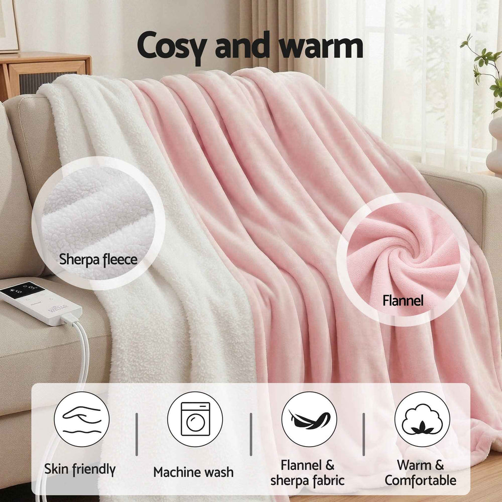 Electric Throw Blanket Pink