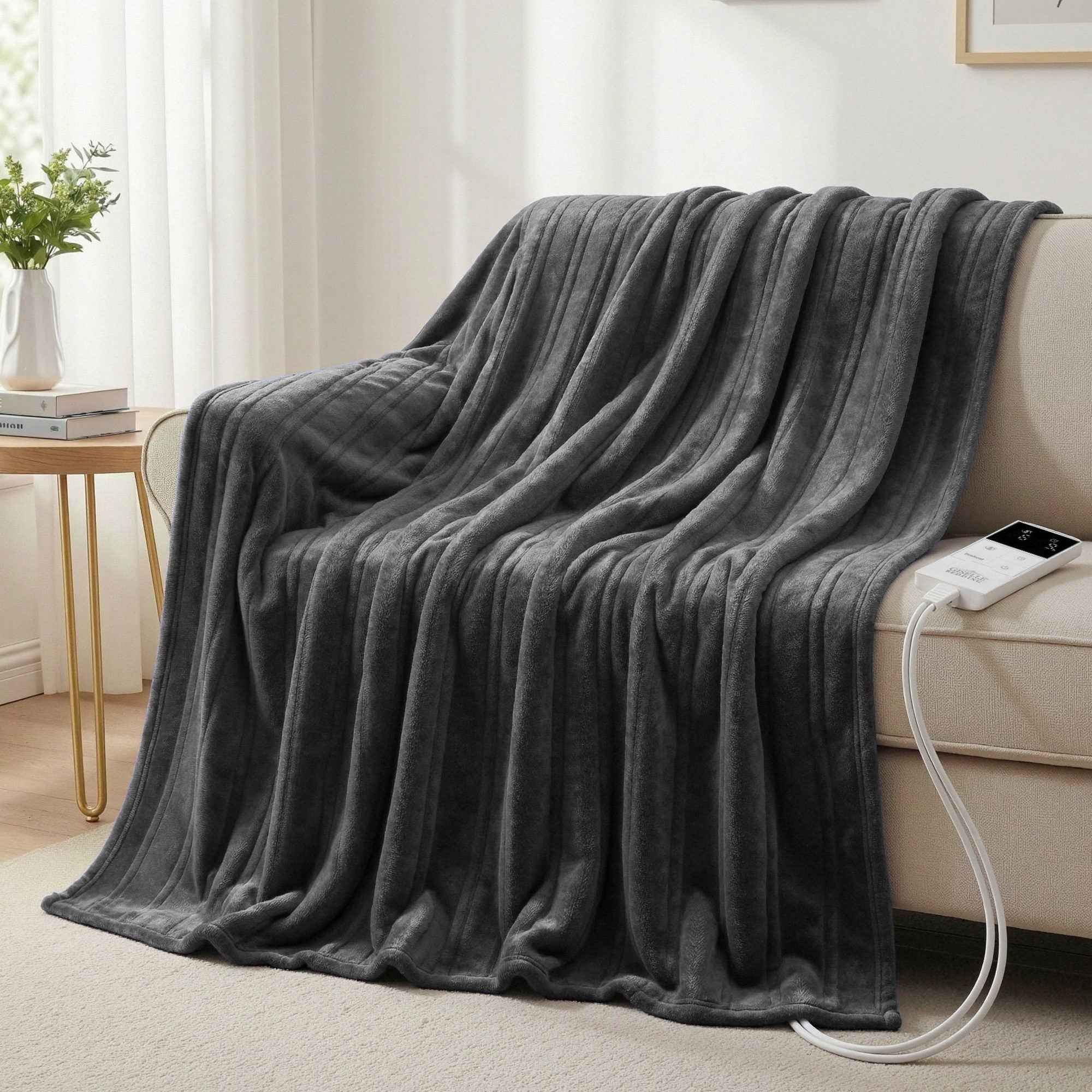 Electric Throw Blanket Grey