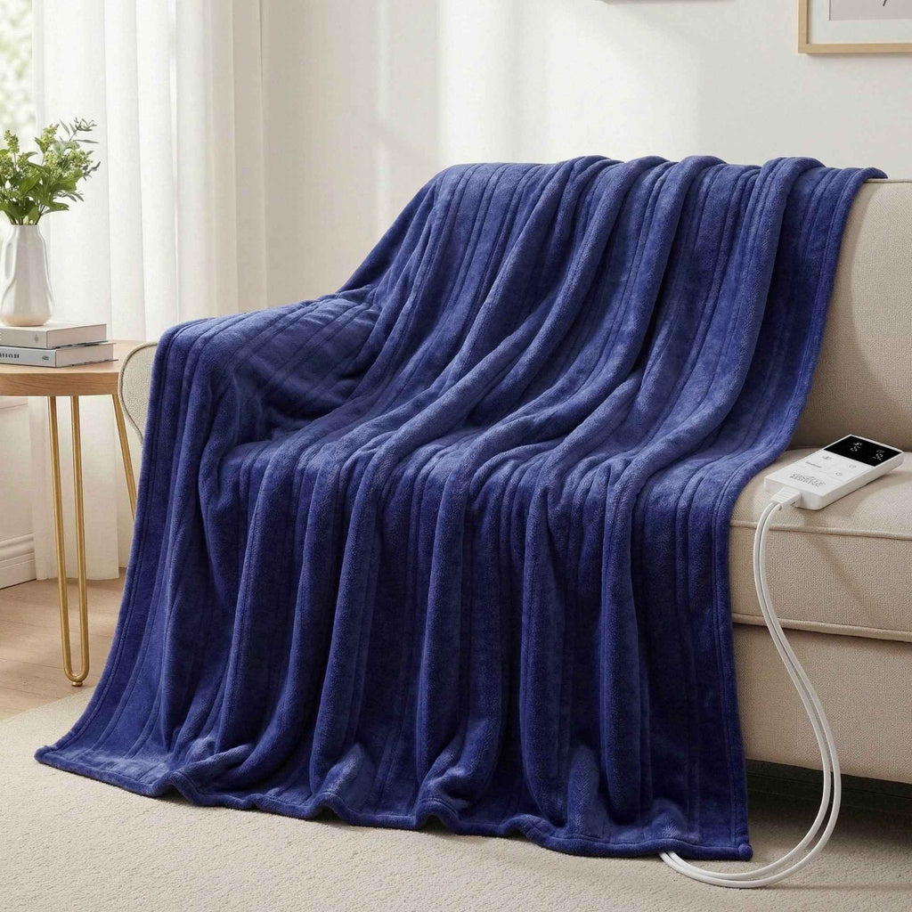 Electric Throw Blanket Navy Blue