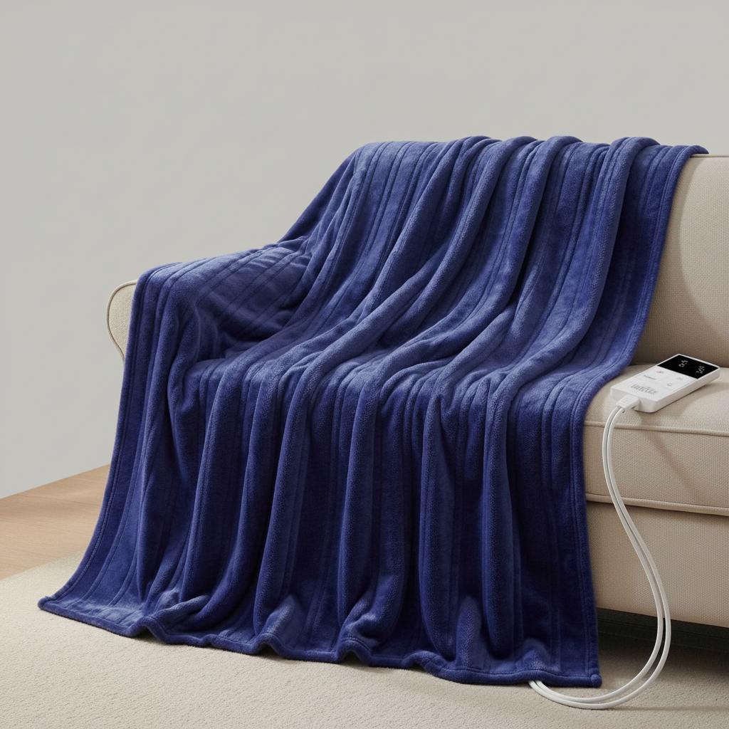 Electric Throw Blanket Navy Blue