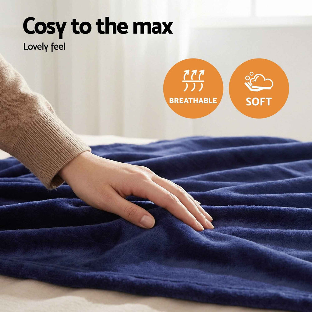 Electric Throw Blanket Navy Blue