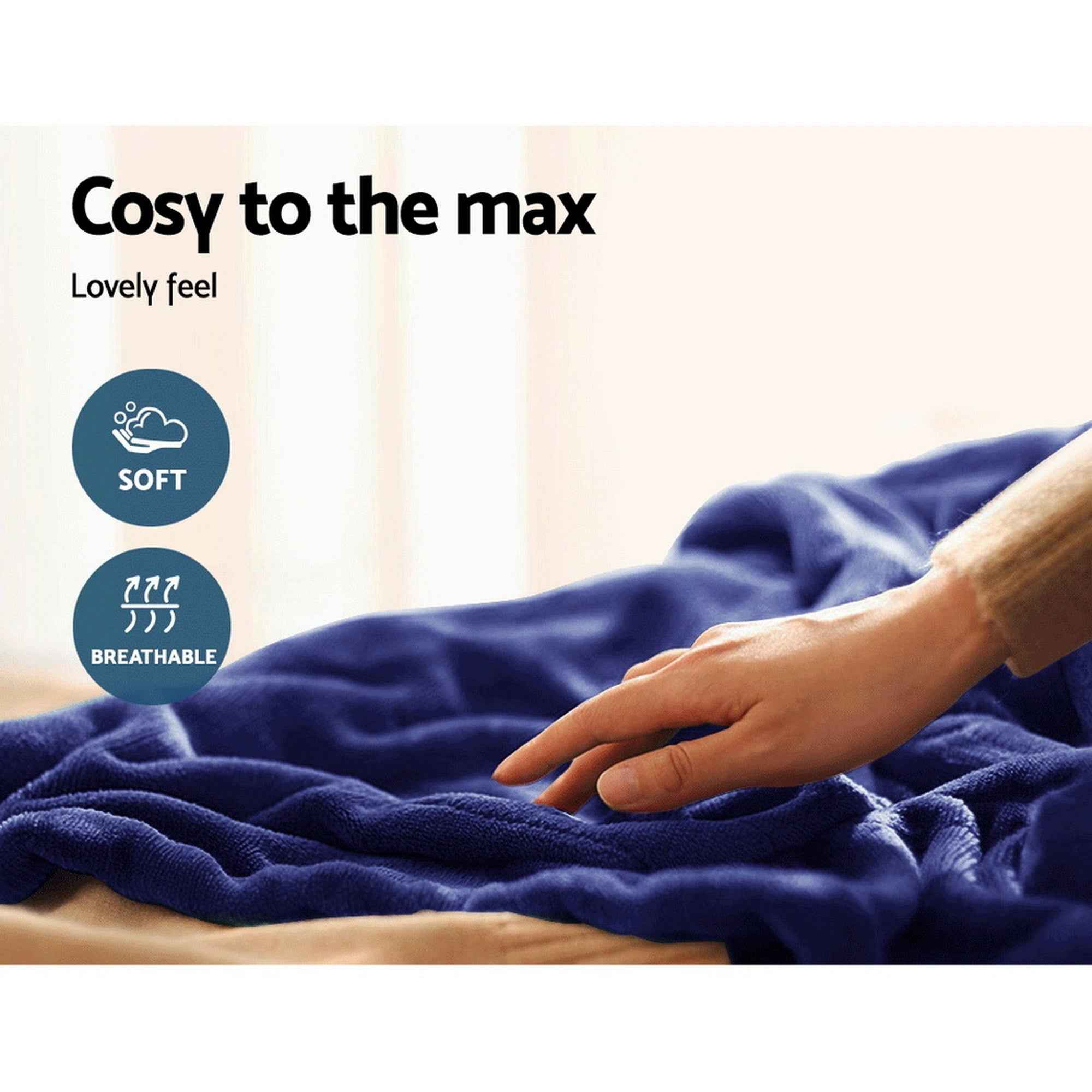 Electric Throw Blanket  Navy