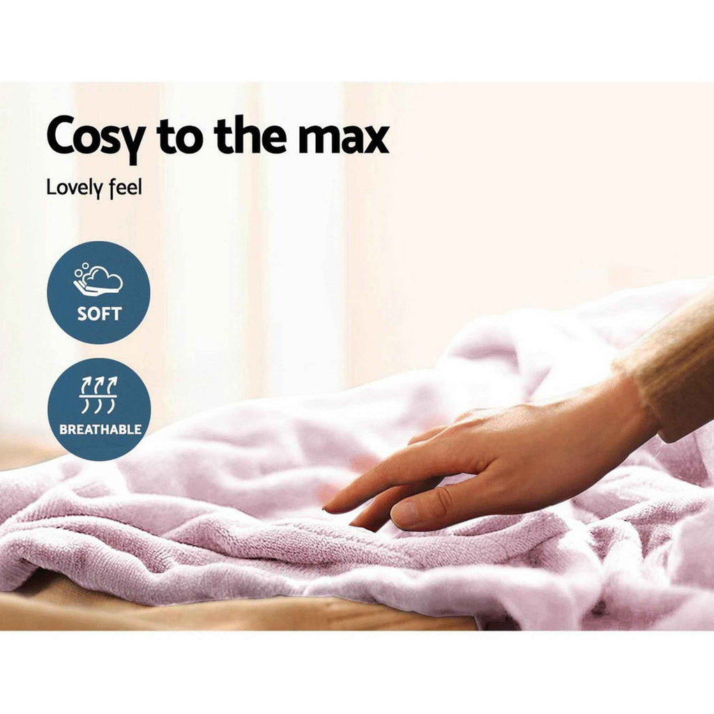 Electric Throw Blanket Pink