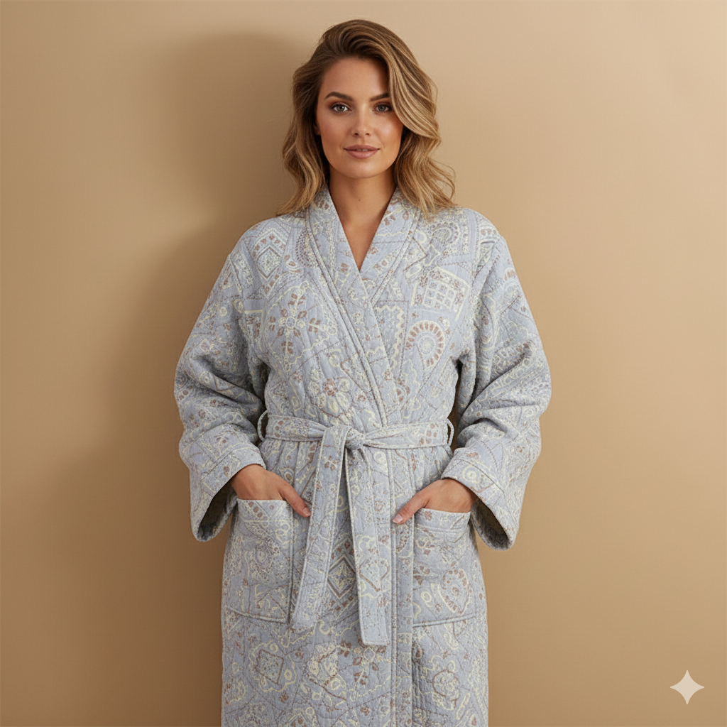 JACQUARD GAUZE BATHROBE
