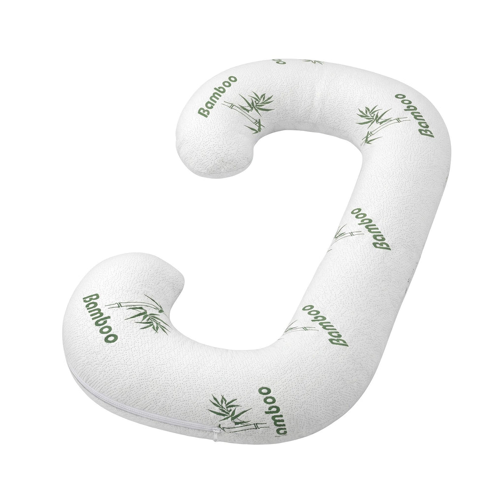 Giselle Bedding Pregnancy Pillow for Side Sleepers C-Shaped Body Pillow with Bamboo Fiber Cover, Maternity Pillow for Full Body Support, Belly and Waist Comfort