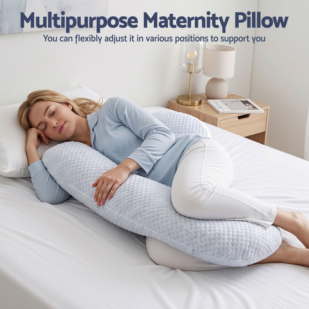 Pregnancy Pillow Adjustable Maternity Pillow for Sleeping, Body Pillows for Adults Support Back, Belly, and Hips, Blue