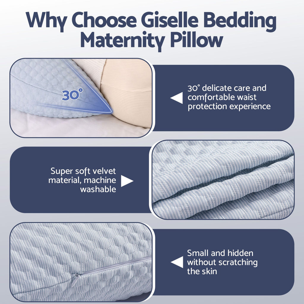 Pregnancy Pillow Adjustable Maternity Pillow for Sleeping, Body Pillows for Adults Support Back, Belly, and Hips, Blue