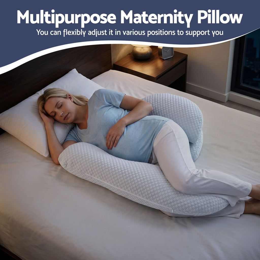 Pregnancy Pillow Adjustable Maternity Pillow for Sleeping, Body Pillows for Adults Support Back, Belly, and Hips, Blue