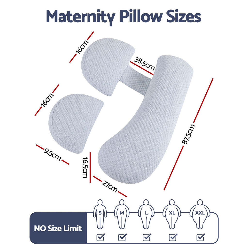 Pregnancy Pillow Adjustable Maternity Pillow for Sleeping, Body Pillows for Adults Support Back, Belly, and Hips, Blue