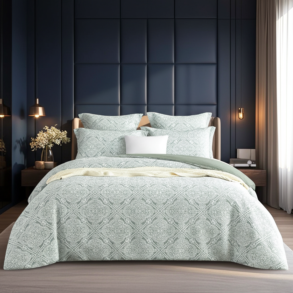 Sage Jacquard Quilt Cover Set King