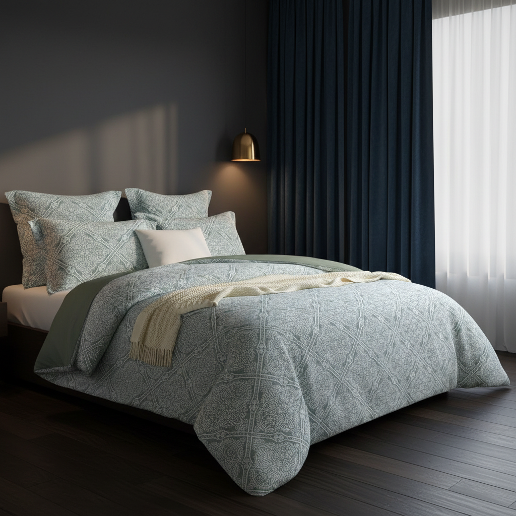 Sage Jacquard Quilt Cover Set Double