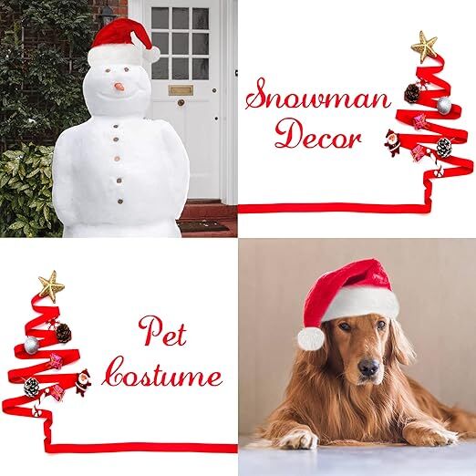 3Pack Christmas Santa Hats for Adults - Extra Thicken Velvet Santa Claus Hats for Women Men Fluffy Plush Xmas Hats Christmas Party Supplies New Year's Eve Party Hats for Adults Teenagers