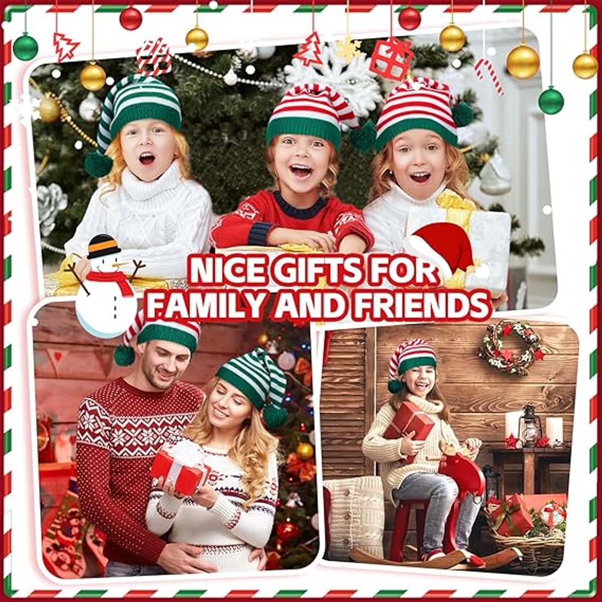 Hats - 6 pieces - Santa hats - Three styles of Santa hats - One size - Unisex - Christmas accessories/decorations