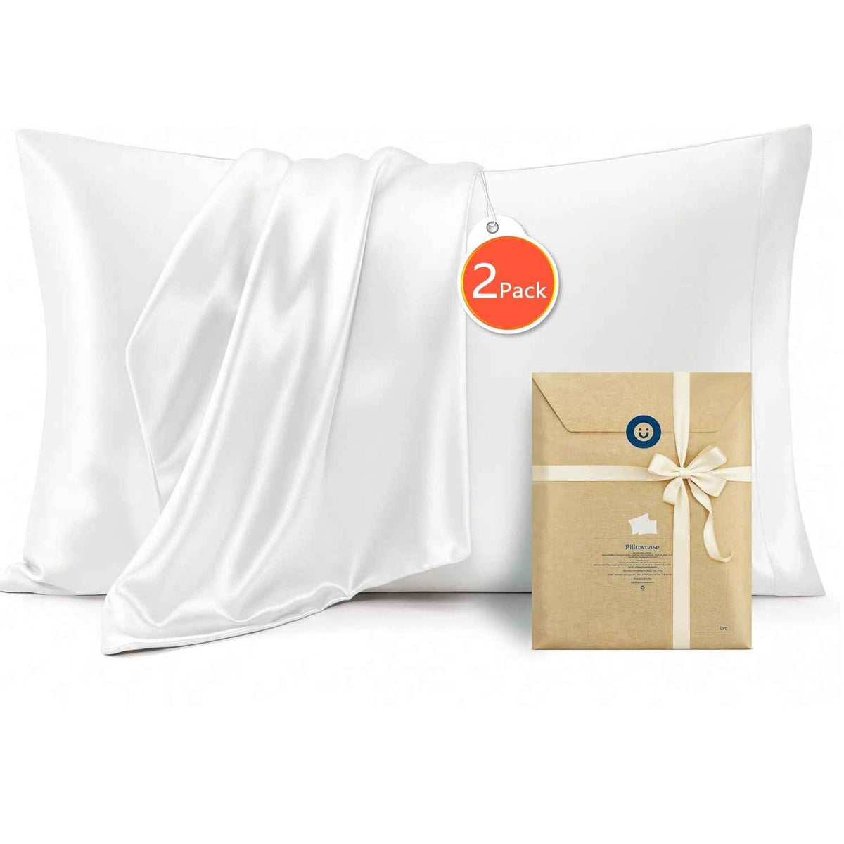 Silk Pillowcase for Hair and Skin Mulberry Silk Pillowcase White 2 Pack - Royalratri