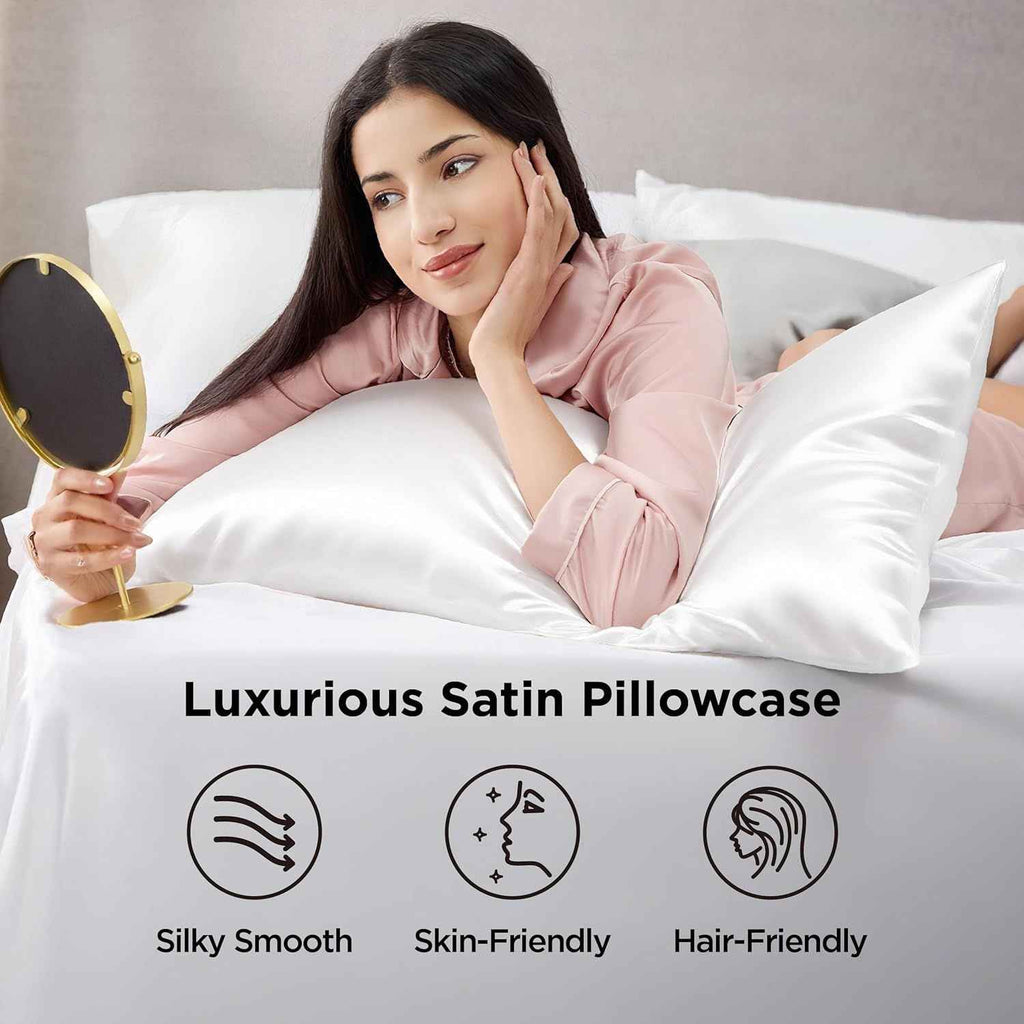 Silk Pillowcase for Hair and Skin Mulberry Silk Pillowcase White 2 Pack - Royalratri