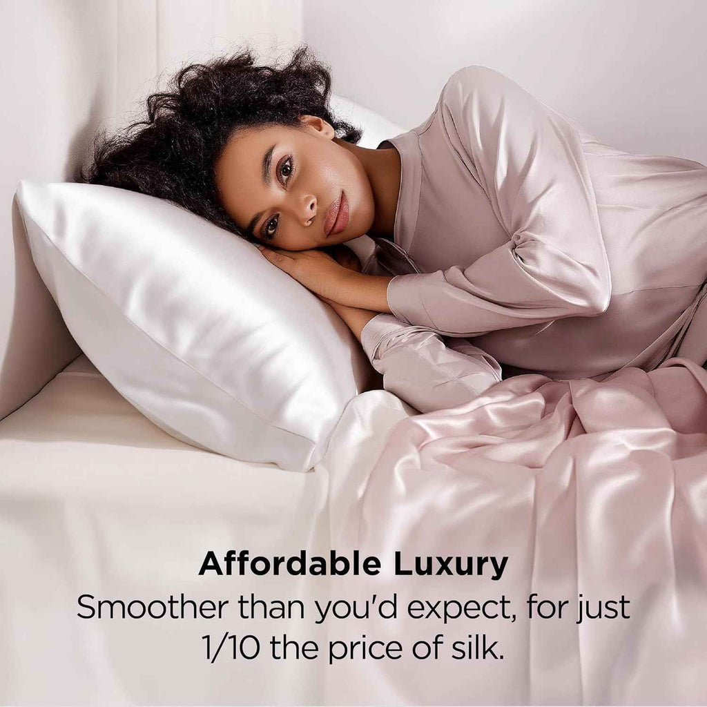 Silk Pillowcase for Hair and Skin Mulberry Silk Pillowcase White 2 Pack - Royalratri