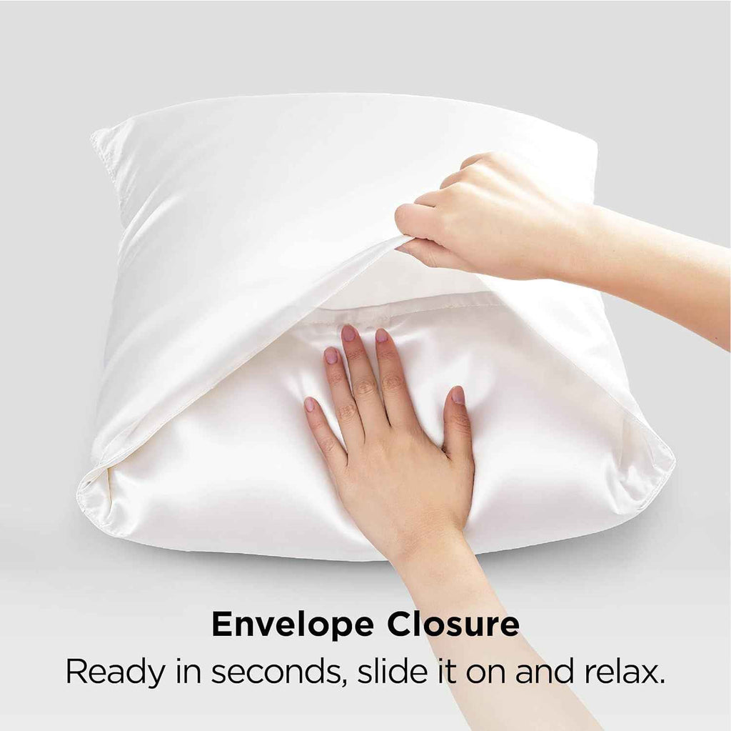 Silk Pillowcase for Hair and Skin Mulberry Silk Pillowcase White 2 Pack - Royalratri