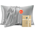 Silk Pillowcase for Hair and Skin Mulberry Silk Pillowcase Grey 2 Pack - Royalratri