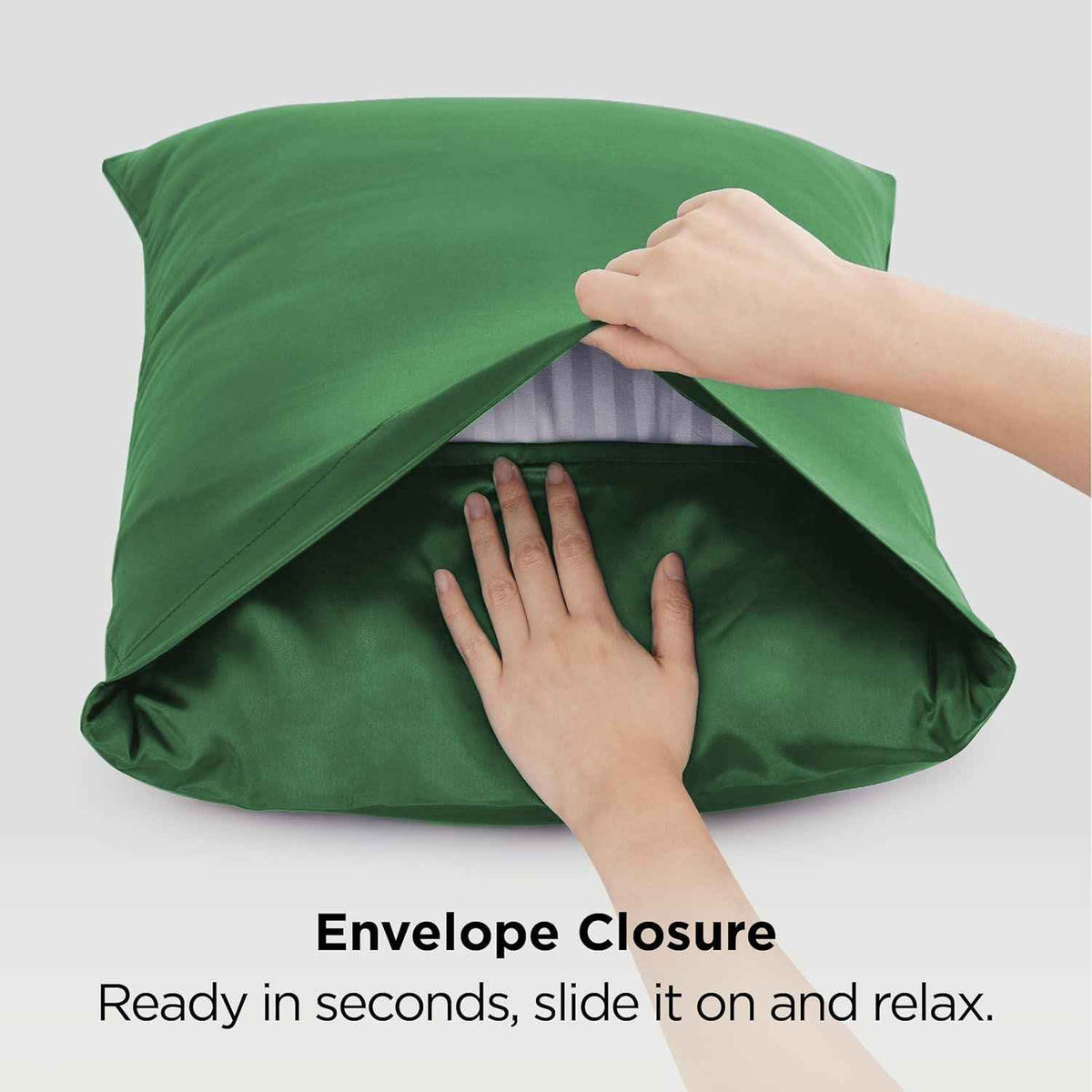 Silk Pillowcase for Hair and Skin Mulberry Silk Pillowcase Green 2 Pack - Royalratri