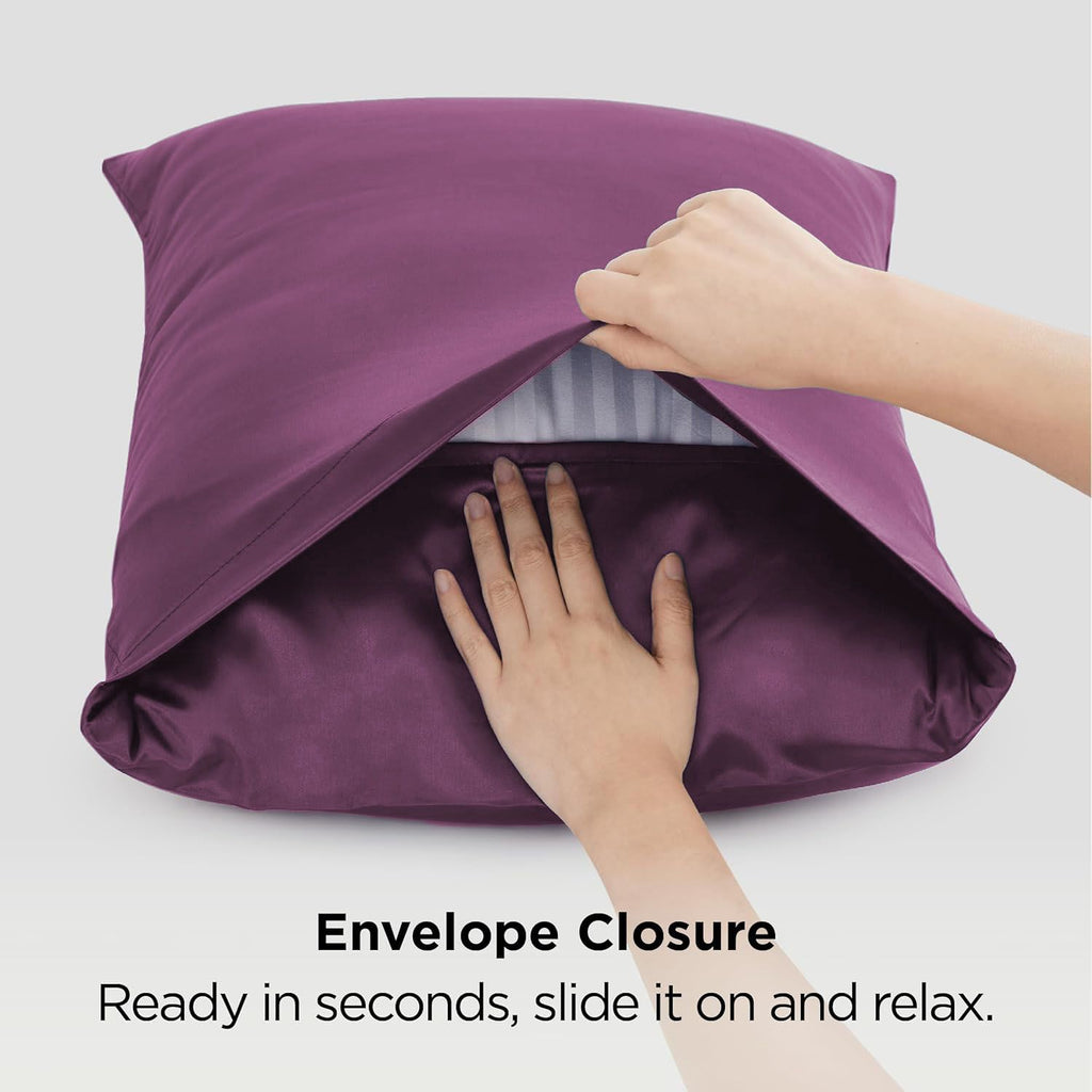 Silk Pillowcase for Hair and Skin Mulberry Silk Pillowcase Purple 2 Pack - Royalratri
