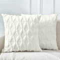 Decorative Boho Throw Pillow Covers 45 x 45 cm (White) 2 Pack - Royalratri