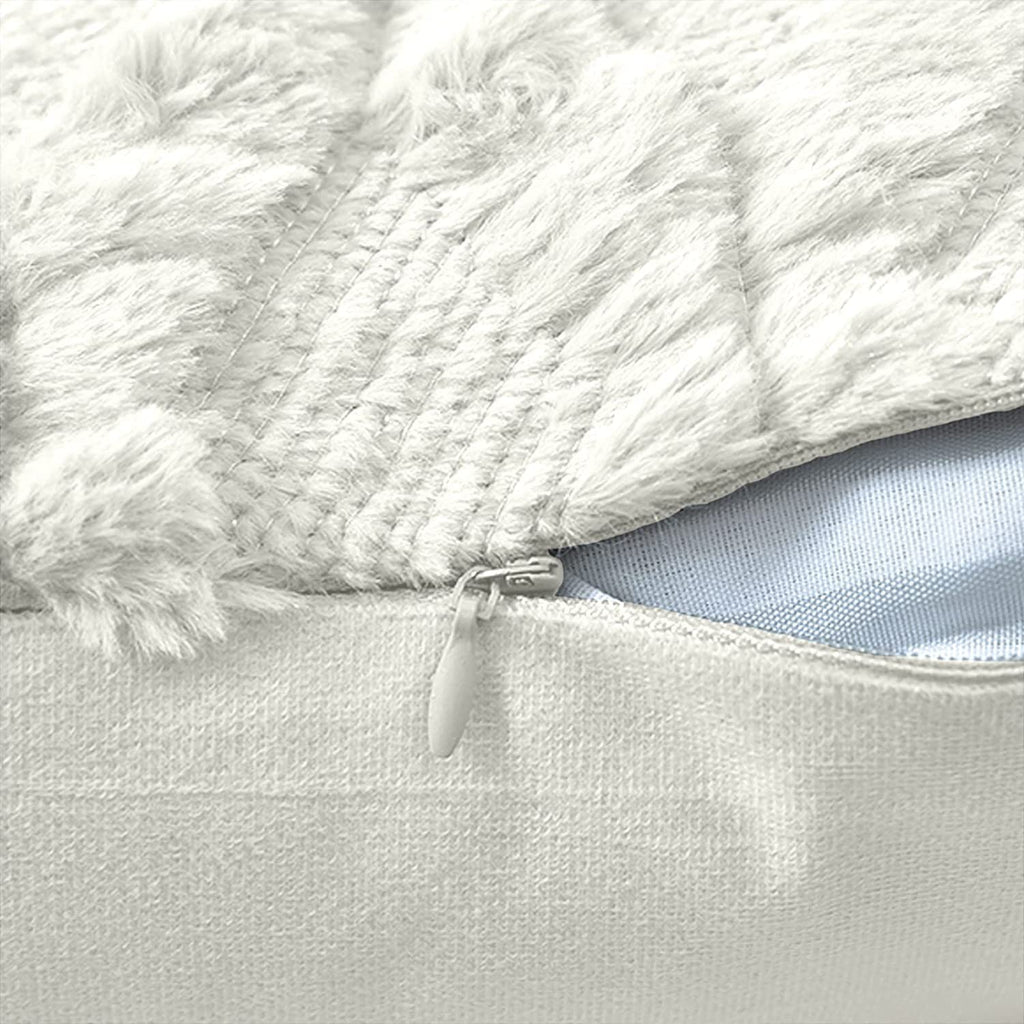 Decorative Boho Throw Pillow Covers 45 x 45 cm (White) 2 Pack - Royalratri