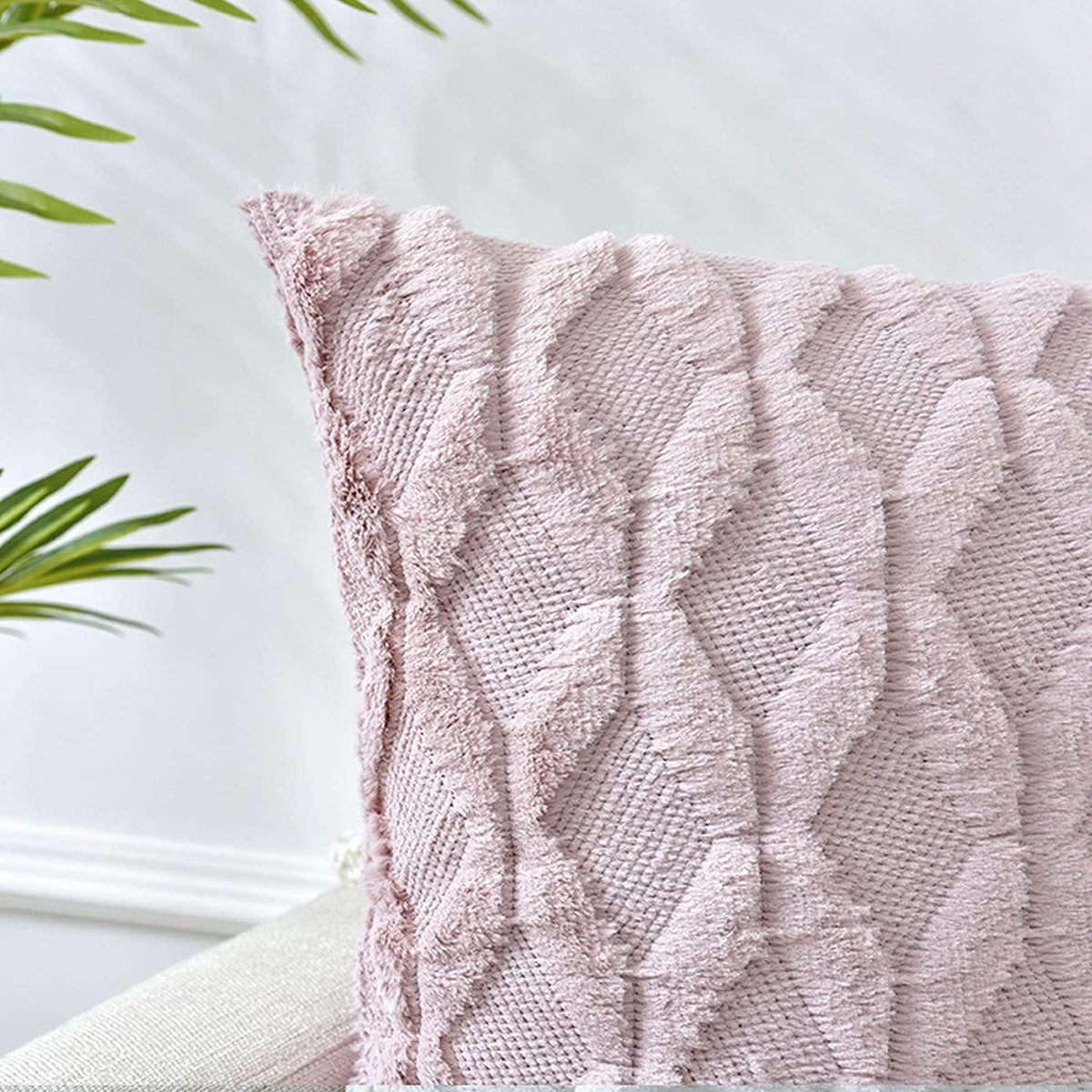Decorative Boho Throw Pillow Covers 45 x 45 cm (Pink) 2 Pack - Royalratri