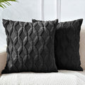 Decorative Boho Throw Pillow Covers 45 x 45 cm (Black) 2 Pack - Royalratri