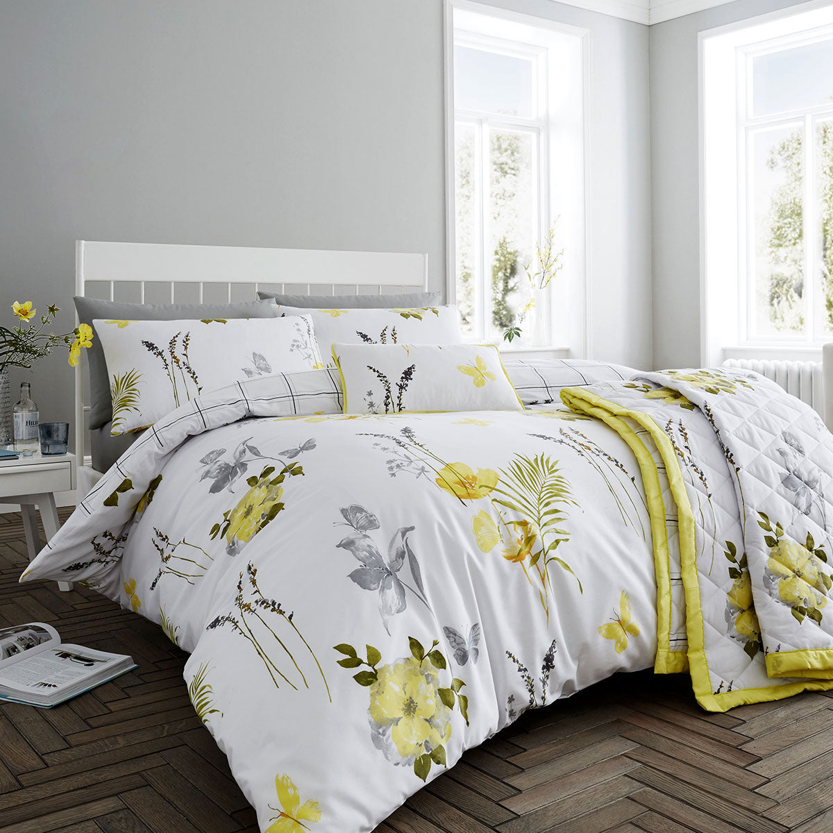 FLORA YELLOW QUILT COVER SET KING