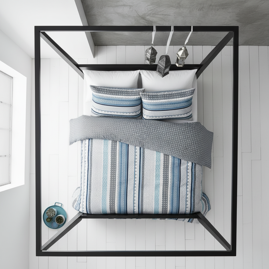 Gabrielle Quilt Cover Set Blue / Super King