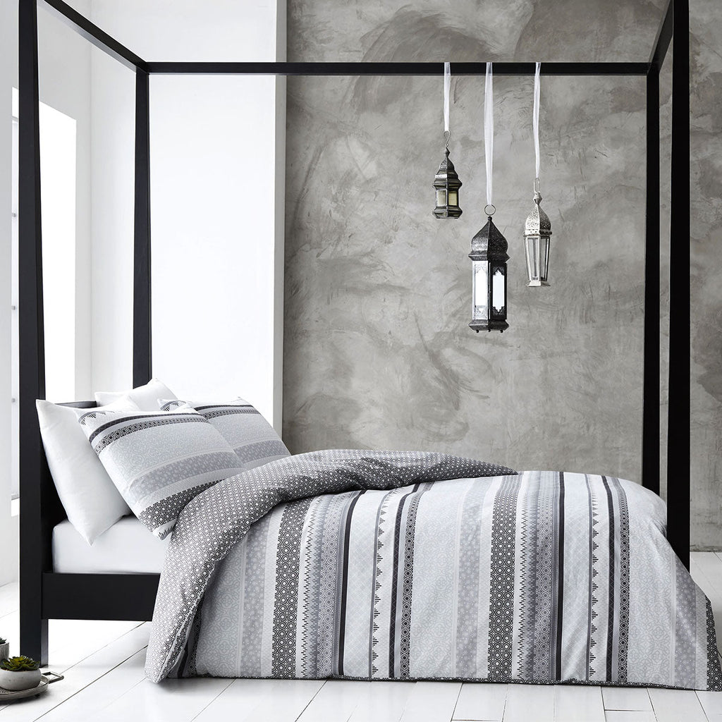 GABRIELLE GREY QUILT COVER SET QUEEN