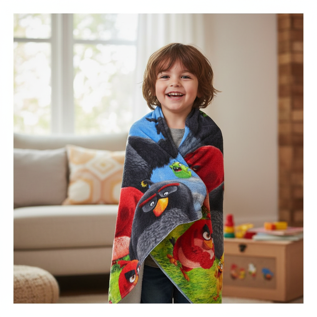 Kids Fun Theme Cotton Beach Towel  Angry Birds Shine