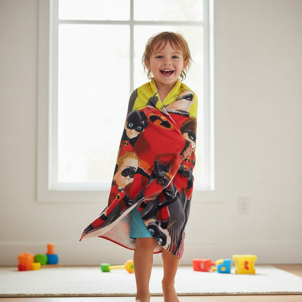 Kids Fun Theme Cotton Beach Towel The Incredibles