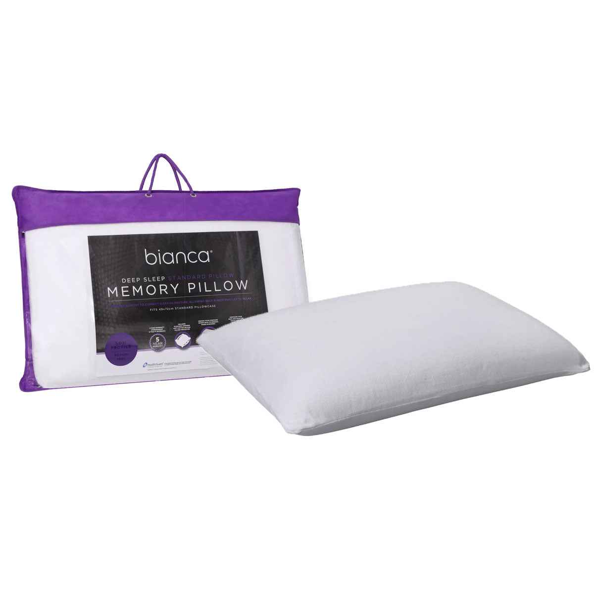 Bianca Memory Foam Low Profile Standard Pillow - Royalratri