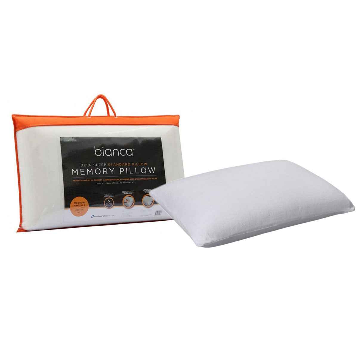Bianca Memory Foam Standard Profile Pillow - Royalratri