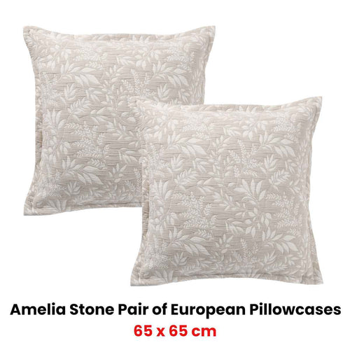 Ameila Stone European Pillowcases 65 x 65cm - Royalratri