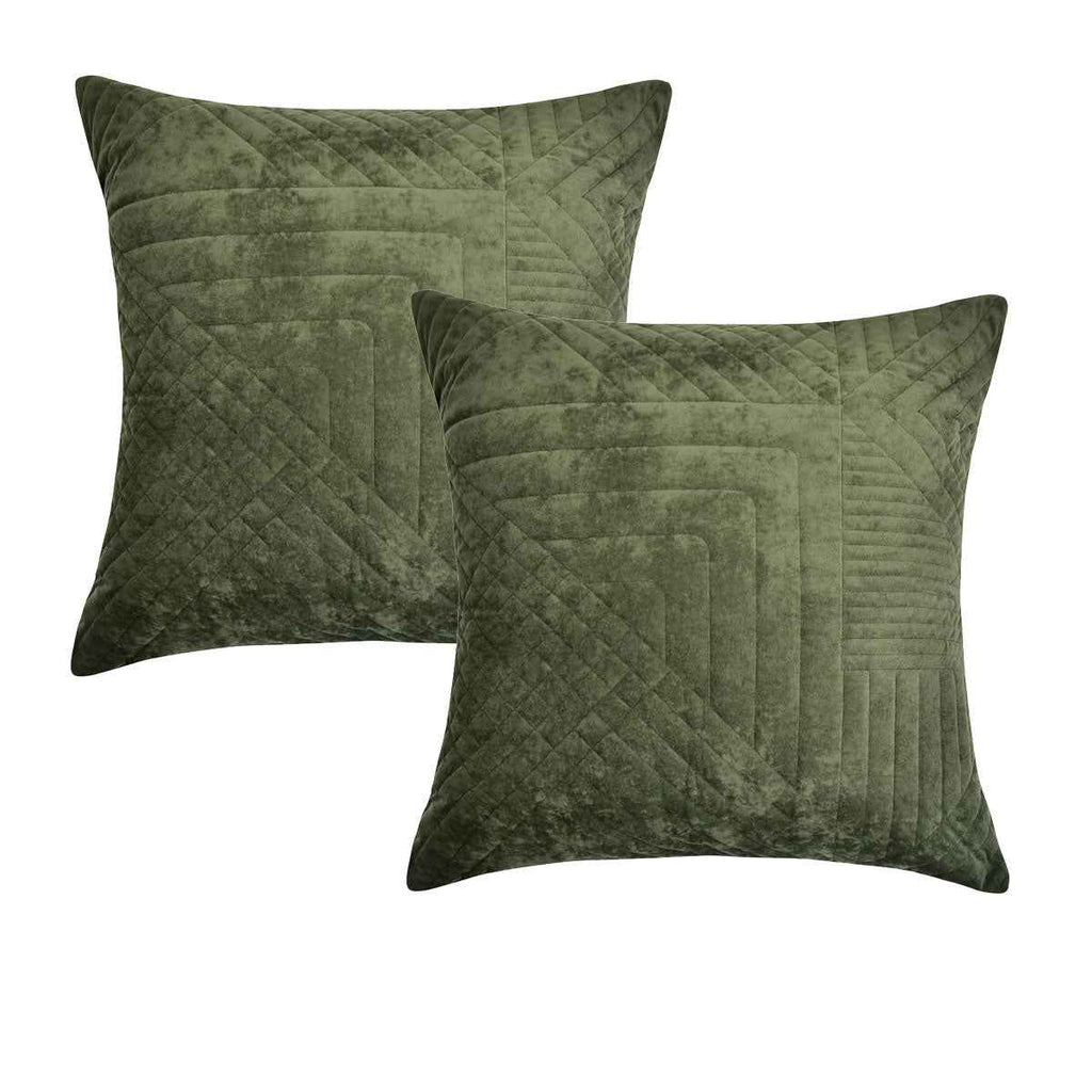 Navarro Olive European Pillowcases 65 x 65cm - Royalratri