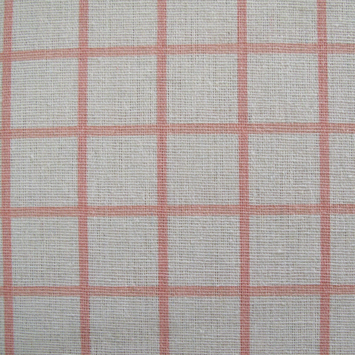 Cotton Grid Checks Oblong Table Cloth Coral 130 x 180cm - Royalratri